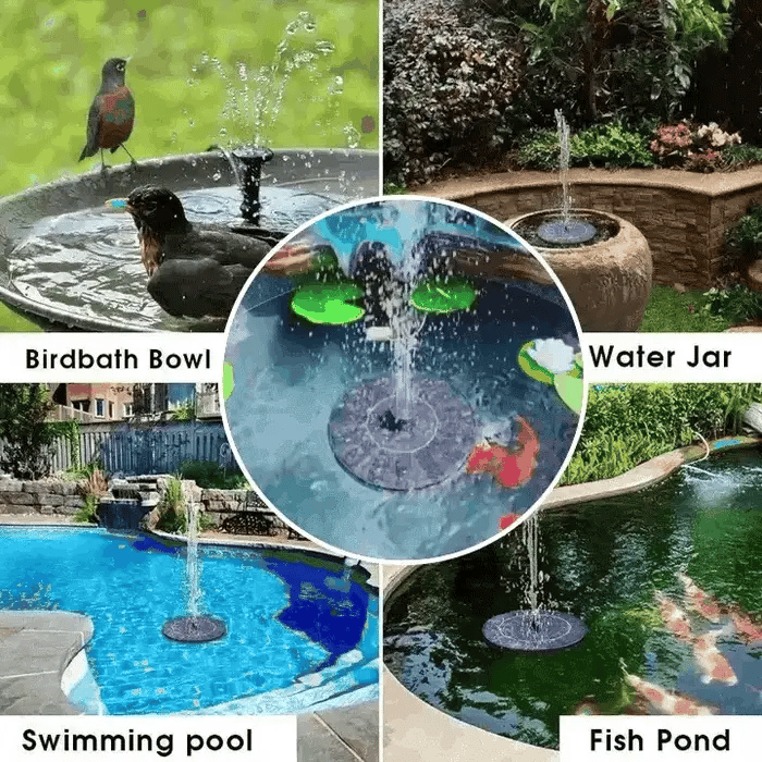 Floating Solar Fountain 4 Interchangeable Nozzles