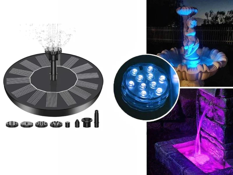 Floating Solar Fountain 4 Interchangeable Nozzles