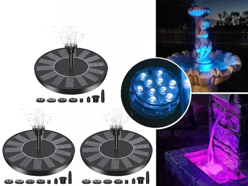 Floating Solar Fountain 4 Interchangeable Nozzles