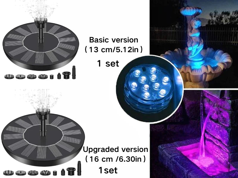 Floating Solar Fountain 4 Interchangeable Nozzles