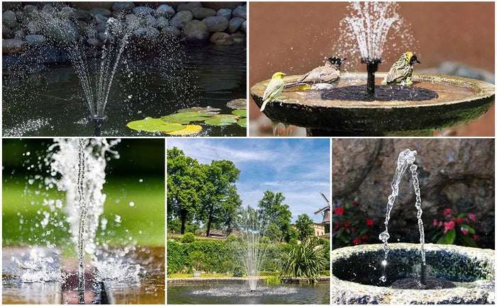 Floating Solar Fountain 4 Interchangeable Nozzles