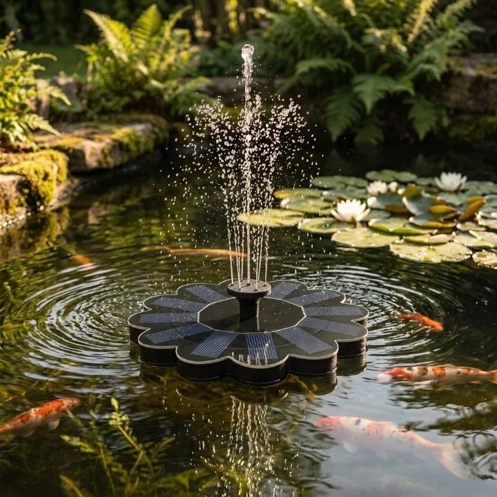 Floating Solar Fountain Cable-Free Interchangeable Nozzles