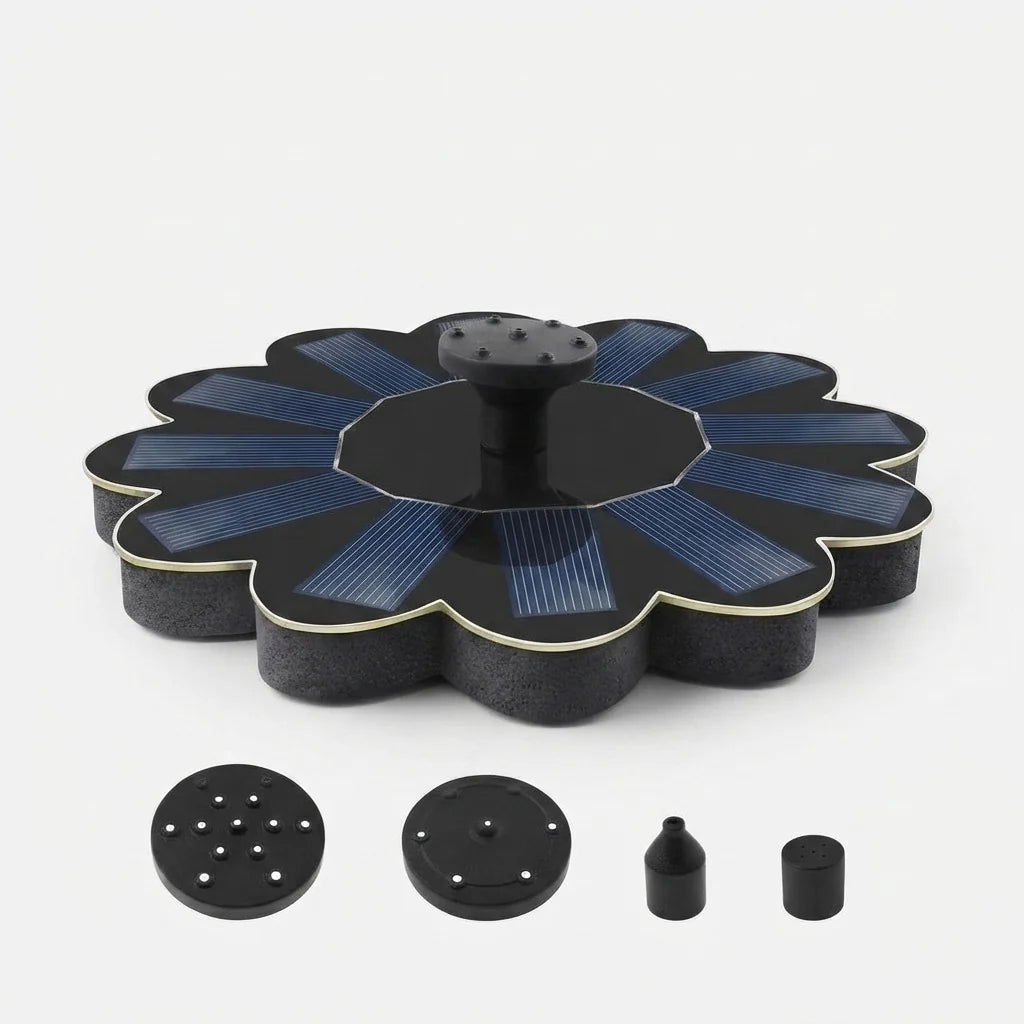 Floating Solar Fountain Cable-Free Interchangeable Nozzles