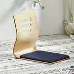 Floor Chair Birch Wood Frame Ergonomic Back Support