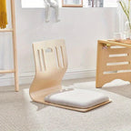 Floor Chair Birch Wood Frame Ergonomic Back Support