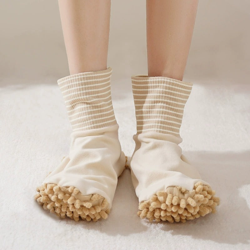 Floor Cleaning Slippers Microfiber Slip-On Machine Washable