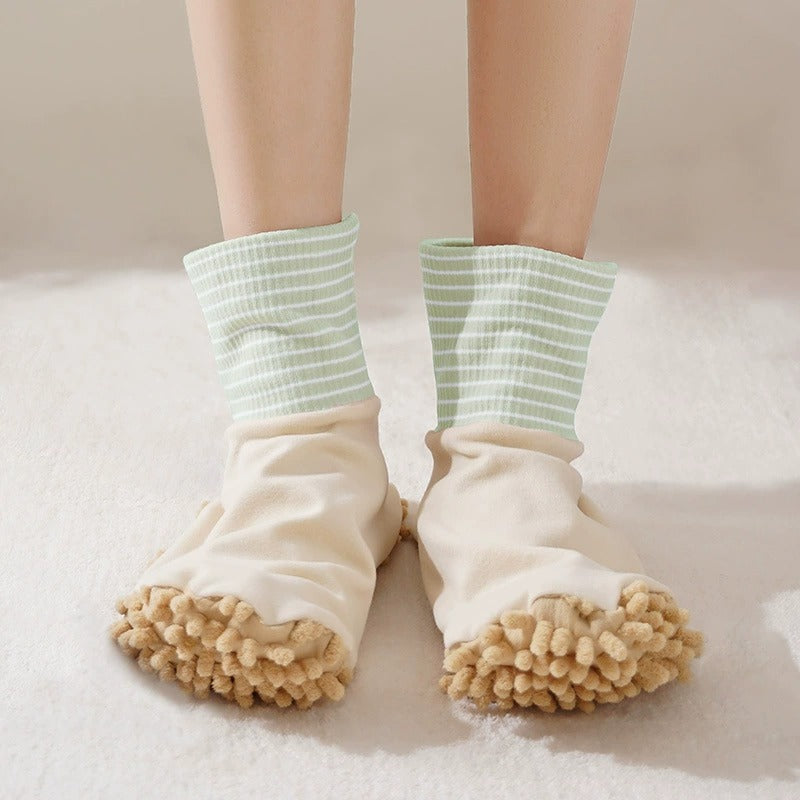 Floor Cleaning Slippers Microfiber Slip-On Machine Washable