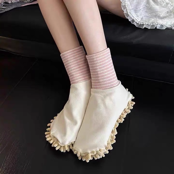 Floor Cleaning Slippers Microfiber Slip-On Machine Washable