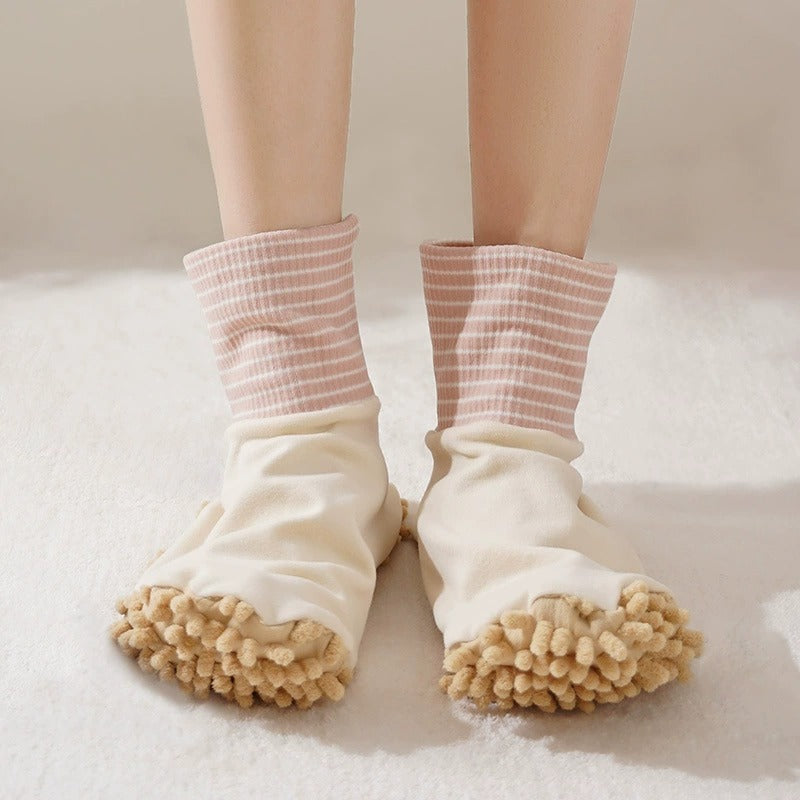 Floor Cleaning Slippers Microfiber Slip-On Machine Washable