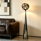 Floor Lamp Glass Orb Three-Color Dimming Remote Control