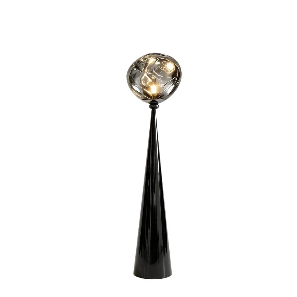 Floor Lamp Glass Orb Three-Color Dimming Remote Control