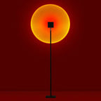 Floor Lamp LED Ring Slim Aluminum Sunset Red