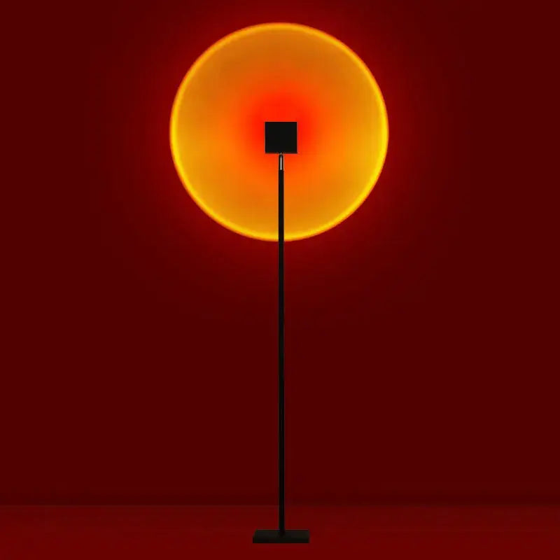 Floor Lamp LED Ring Slim Aluminum Sunset Red