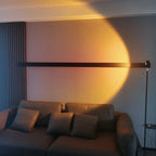 Floor Lamp LED Ring Slim Aluminum Sunset Red