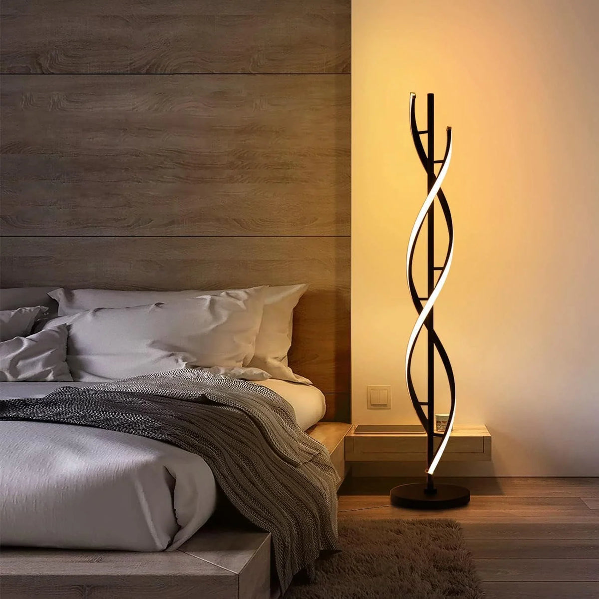 Floor Lamp Spiral Design Adjustable LED Ambient Lighting