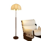 Floor Lamp Wavy Shade Adjustable Height Tri-Color Lighting