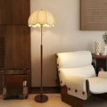 Floor Lamp Wavy Shade Adjustable Height Tri-Color Lighting