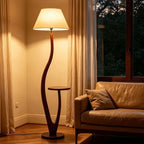 Floor Lamp With Integrated Side Table & Dimmable Lighting
