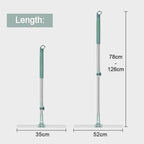 Floor Squeegee Adjustable Handle 180° Rotating Silicone Blade