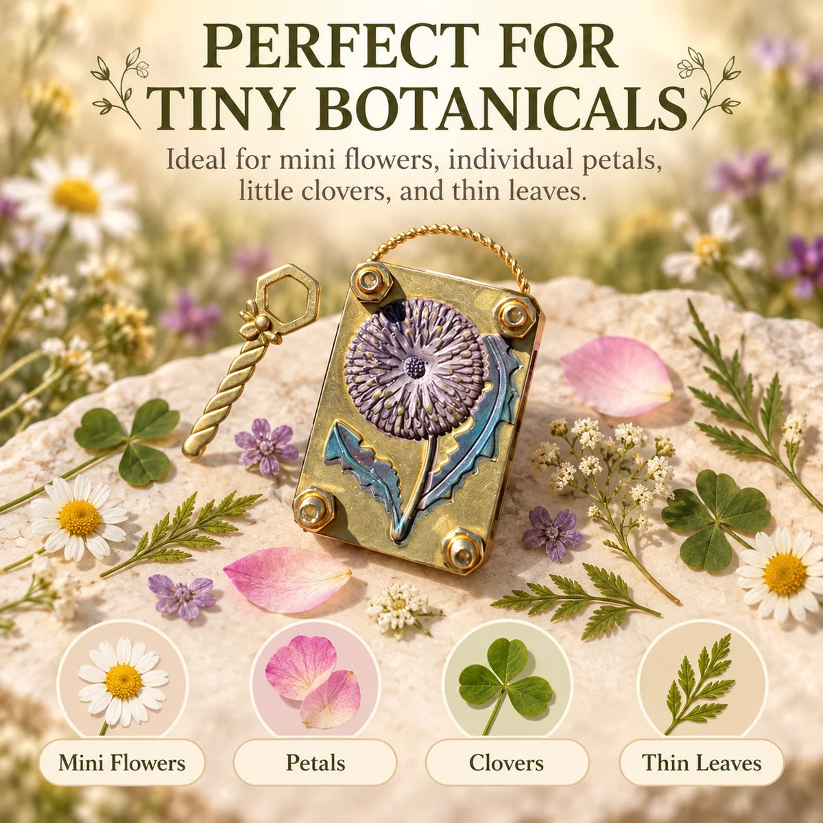 Flower Press Pocket-Size Four Adjustable Bolts Carry Loop