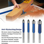 Flush Trim Router Bit Set Tool Steel Double Bearings