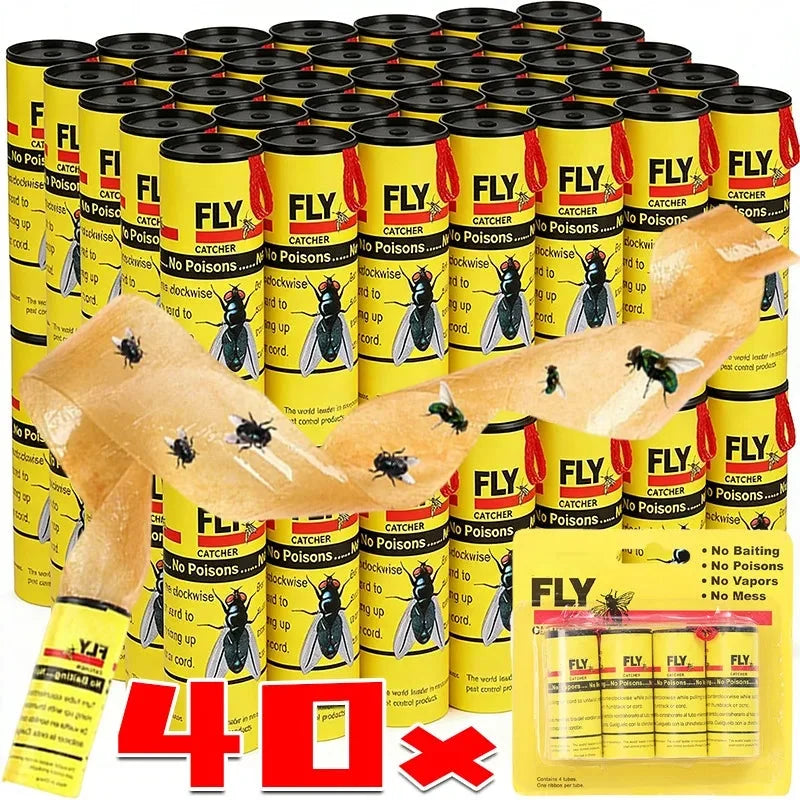 Fly Sticky Traps Non-Toxic Double-Sided Adhesive 40 Rolls