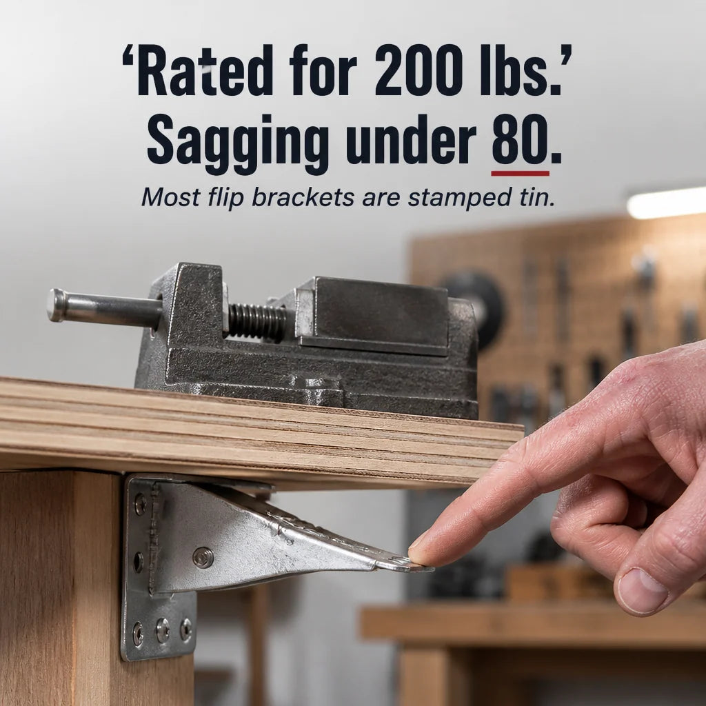 Folding Bracket Self-Locking 500 lb Capacity Per Pair