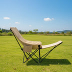Folding Camping Chair Integrated Footrest Carbon Steel Frame