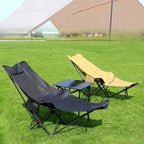 Folding Camping Chair Integrated Footrest Carbon Steel Frame
