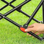 Folding Camping Chair Integrated Footrest Carbon Steel Frame