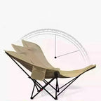 Folding Camping Chair Integrated Footrest Carbon Steel Frame