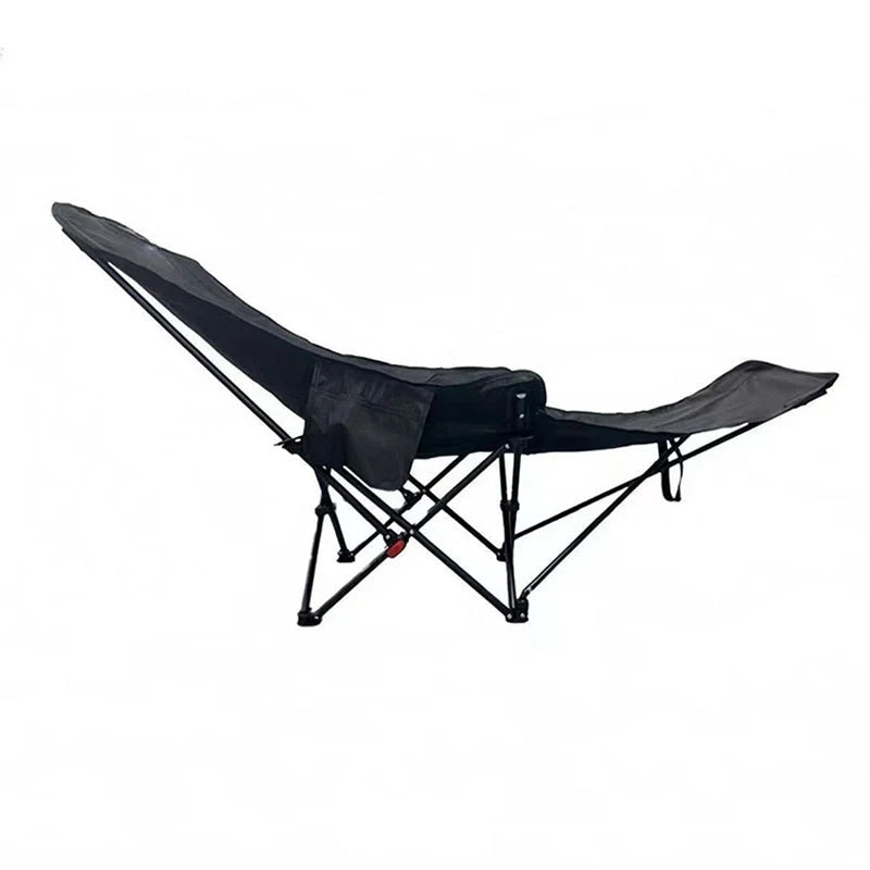 Folding Camping Chair Integrated Footrest Carbon Steel Frame