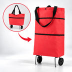 Folding Shopping Bag Trolley & Shoulder Water-Repellent
