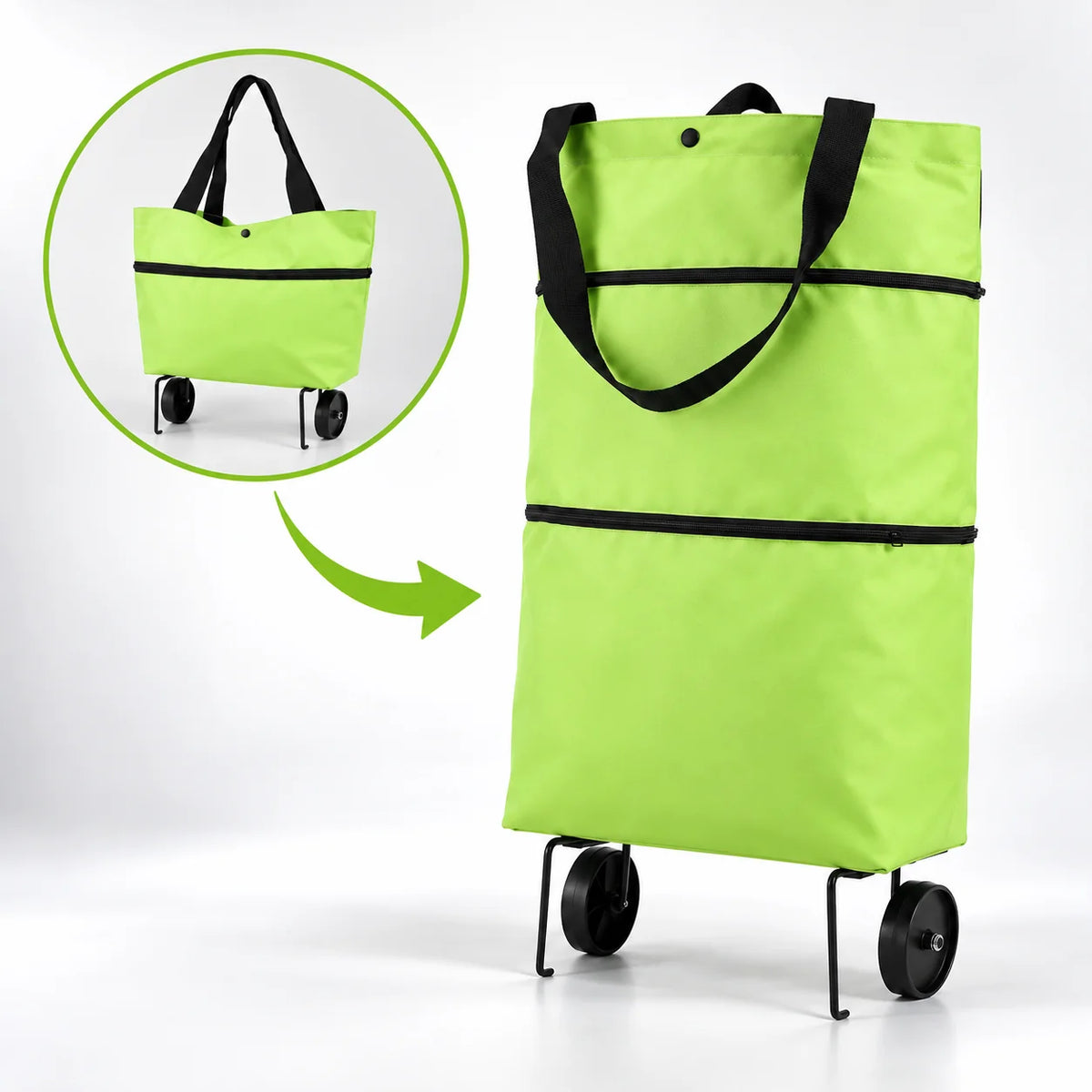 Folding Shopping Bag Trolley & Shoulder Water-Repellent
