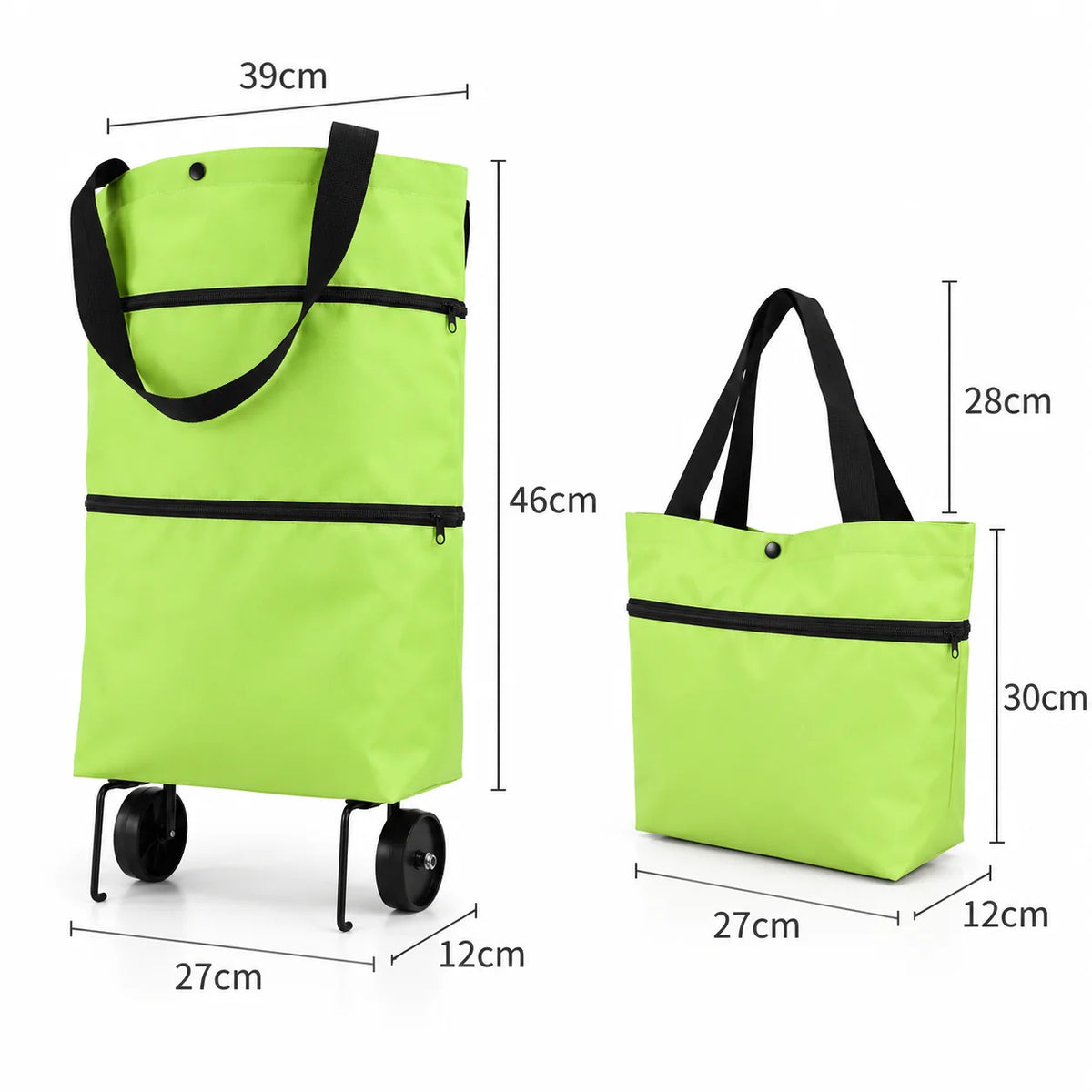 Folding Shopping Bag Trolley & Shoulder Water-Repellent