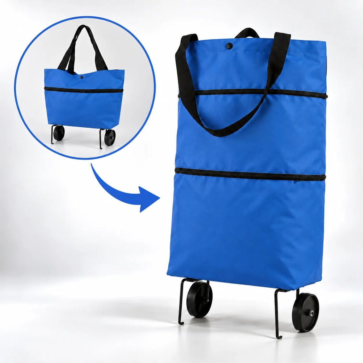 Folding Shopping Bag Trolley & Shoulder Water-Repellent