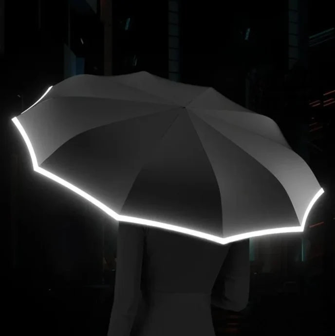 Folding Umbrella Wind-Resistant Reflective Trim Lightweight