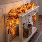 Foliage Garland Warm Golden Lights Battery Powered 6 Feet