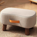 Footstool Pine Wood Frame Cushioned Seat Stackable