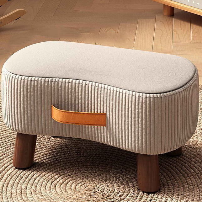 Footstool Pine Wood Frame Cushioned Seat Stackable