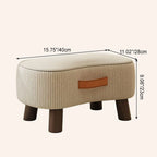 Footstool Pine Wood Frame Cushioned Seat Stackable