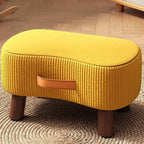 Footstool Pine Wood Frame Cushioned Seat Stackable