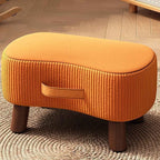 Footstool Pine Wood Frame Cushioned Seat Stackable