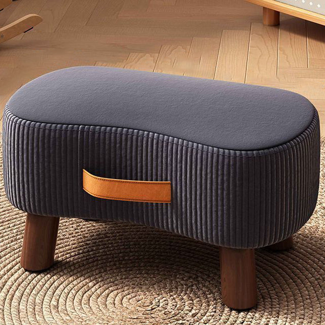 Footstool Pine Wood Frame Cushioned Seat Stackable