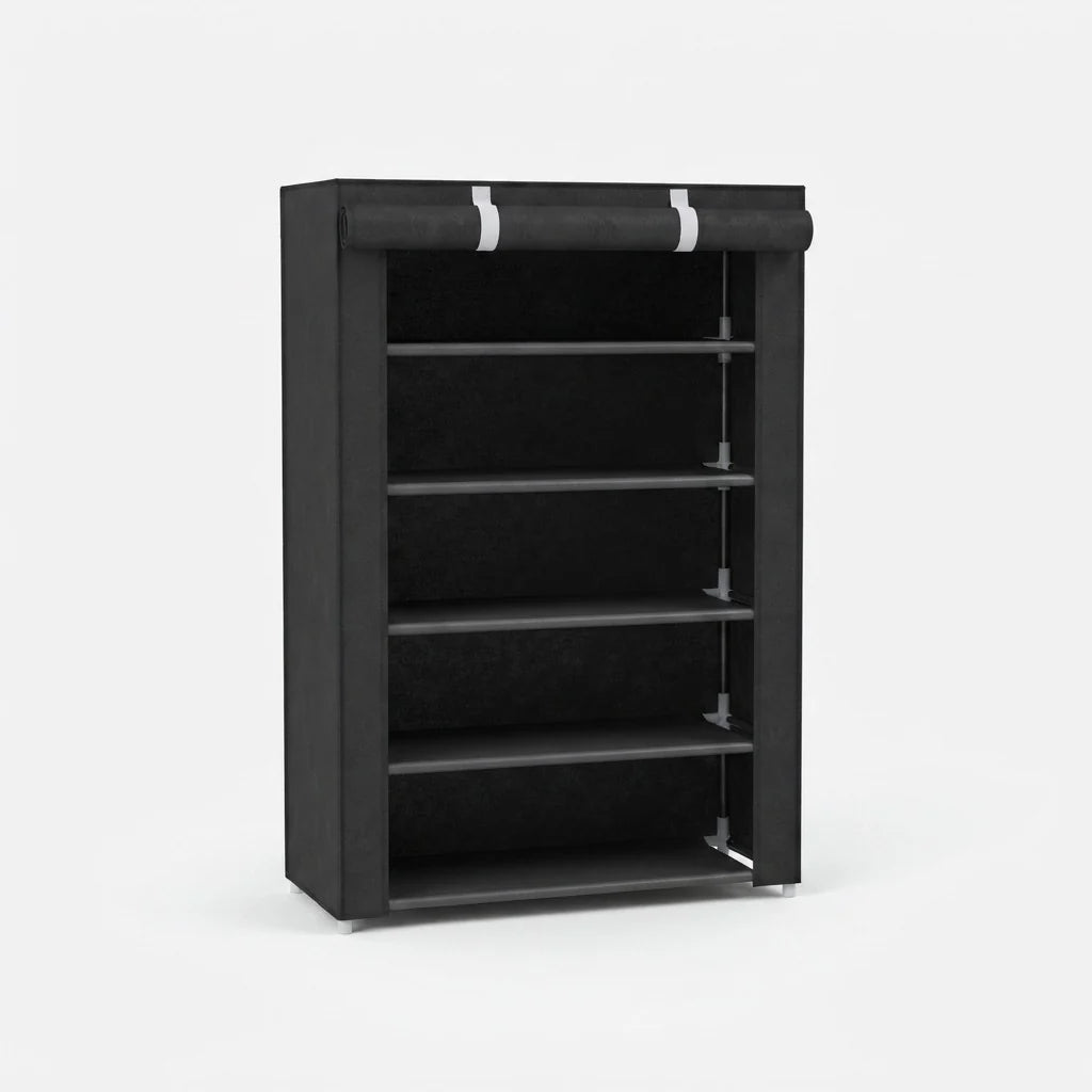Freestanding Shoe Rack Tool-Free Assembly Breathable Zippered Cover