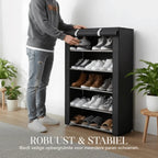 Freestanding Shoe Rack Tool-Free Assembly Breathable Zippered Cover