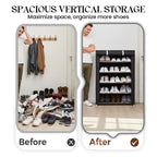 Freestanding Shoe Rack Tool-Free Assembly Breathable Zippered Cover