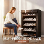 Freestanding Shoe Rack Tool-Free Assembly Breathable Zippered Cover
