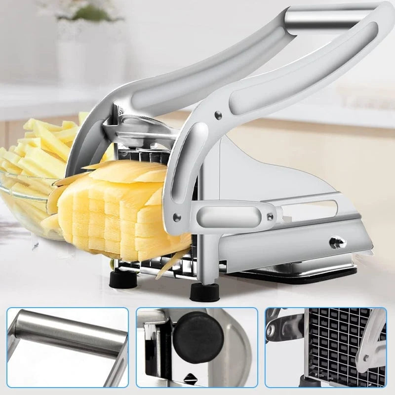 French Fry Cutter Stainless Steel Blades & Interchangeable Grids