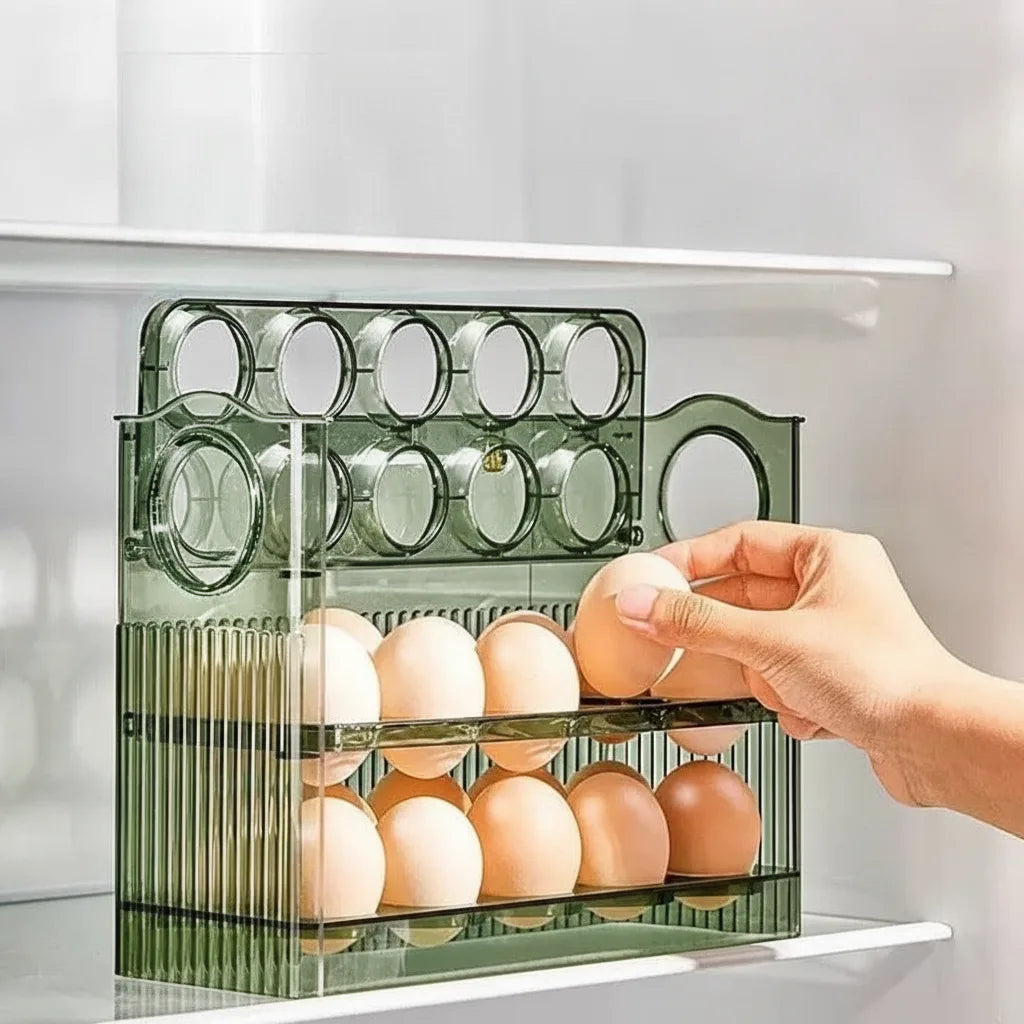 Fridge Egg Organizer Stackable & Space-Saving BPA-Free